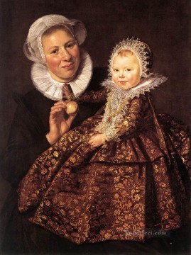 フランス・ハルス Painting - カタリーナ・ホーフトと看護師の肖像画 オランダ黄金時代のフランス・ハルス